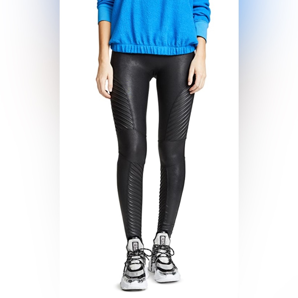 SPANX Faux Leather Moto Leggings (L)